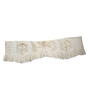 EDWARDIAN Antique Lace Sleeve Cuff Trim Net Needle Lace 3.5x14in cottagecore